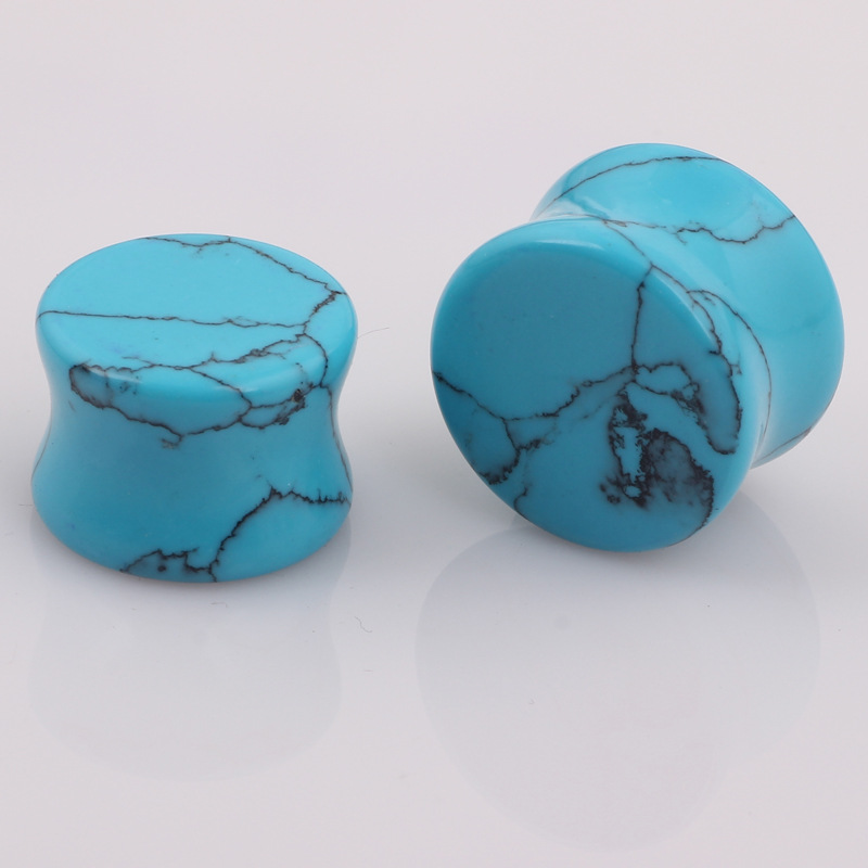 16mm Blue Turquoise Ear Expander Auricle Ear Tunnel Piercing Jewelry - Image 4