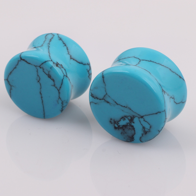 16mm Blue Turquoise Ear Expander Auricle Ear Tunnel Piercing Jewelry - Image 5