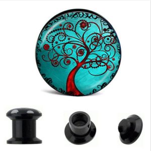 Blue Tree Drip LOGO 16mm Acrylic Ear Plug Expander Earring