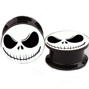 White Ghost Eye Logo Acrylic Ear Expander 16mm Ear Plug Piercing Jewelry