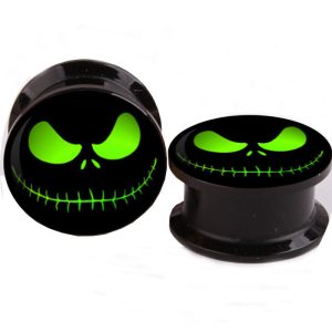 Green Ghost Eye Logo Acrylic Ear Plug Tunnels 16mm Ear Expander Piercing Jewelry