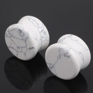 White Turquoise Ear Expander Ear Piercing Jewelry 16mm Stainless Steel