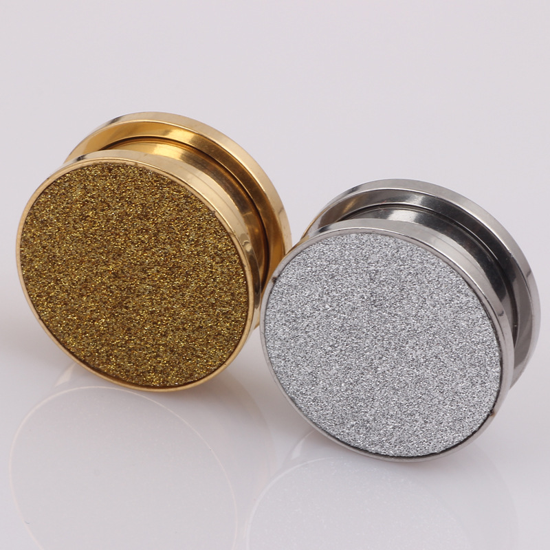 Gold Matte Geometric Stainless Steel Ear Gauges - 20mm Auricle Flesh Tunnel Plug Body Piercing Jewelry - Image 2