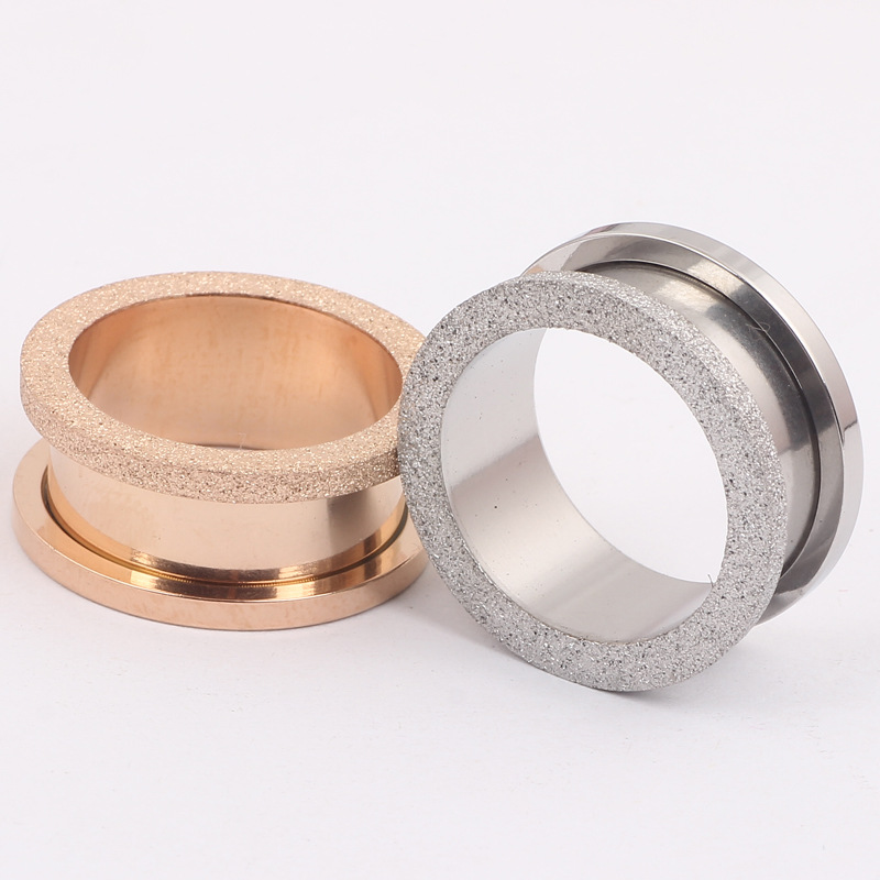 Ear Auricle Stainless Steel Matte Large Face Frosted Ear Expansion Body Piercing Jewelry Rose Gold 20mm - Image 2
