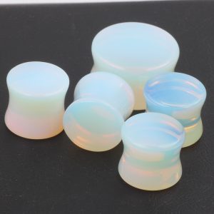 Geometric Glass Stone Ear Stretcher Gauges - 16mm Conjoined Ear Plugs for Stretched Ear Piercing