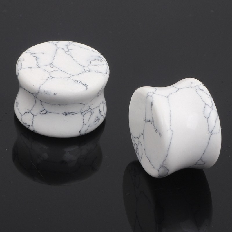 White Turquoise Ear Expander Ear Piercing Jewelry 16mm Stainless Steel - Image 3