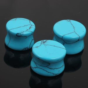 16mm Blue Turquoise Ear Expander Auricle Ear Tunnel Piercing Jewelry