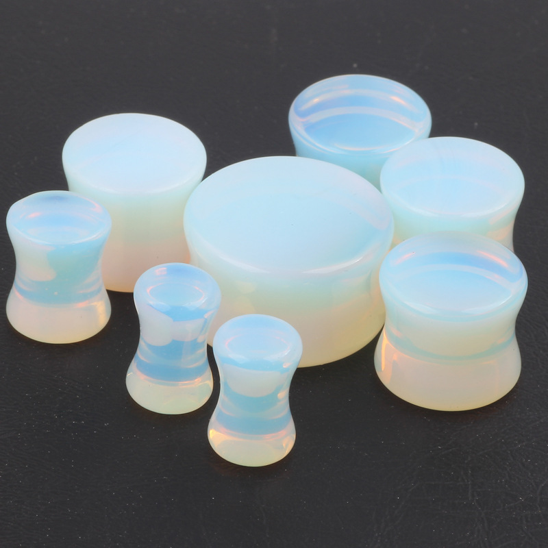 Geometric Glass Stone Ear Stretcher Gauges - 16mm Conjoined Ear Plugs for Stretched Ear Piercing - Image 5