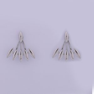 Simple Fashion Geometric Silver Stud Earrings for Women All-Match Glossy Horse Eye Shape