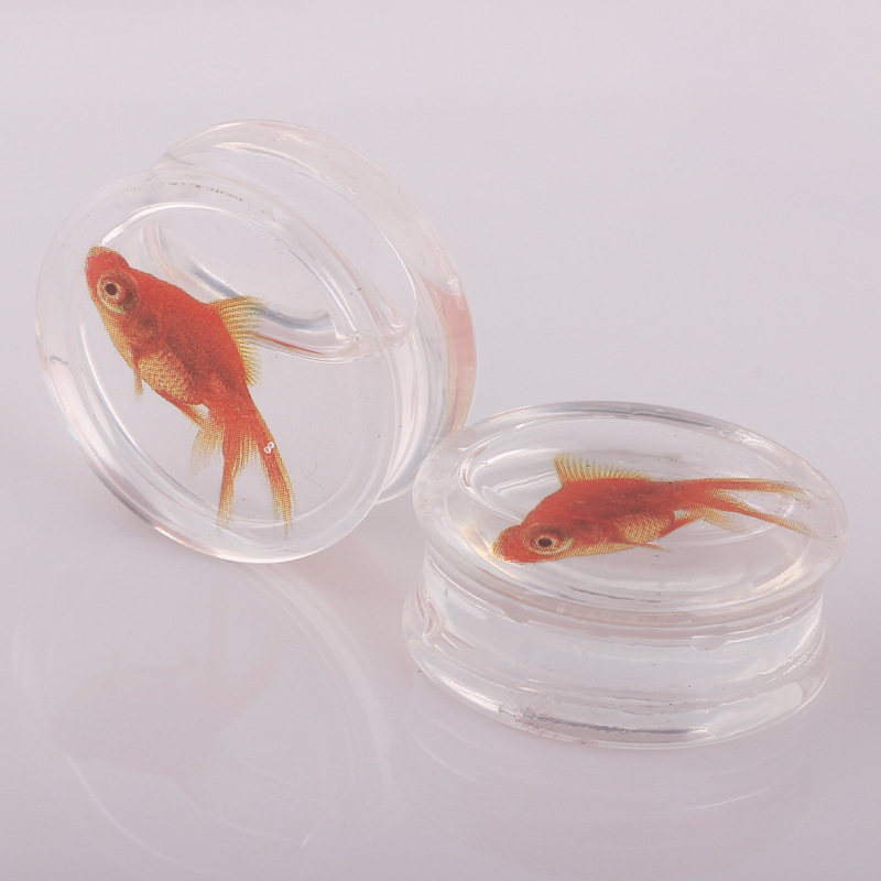 Transparent Acrylic Water Band Goldfish Ear Expander Plug Tunnel 18mm Ear Piercing Jewelry for Men Women - Image 3