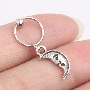 New Moon Small Ear Bone Stud Nose Ring Nose Nail Piercing Jewelry 316L Surgical Steel