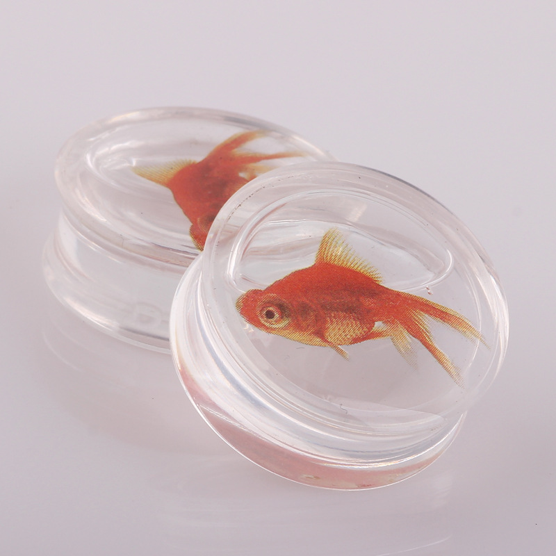 Transparent Acrylic Water Band Goldfish Ear Expander Plug Tunnel 18mm Ear Piercing Jewelry for Men Women - Image 2