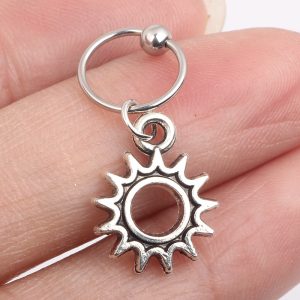 New Sun Small Ear Bone Stud Nose Ring Nose Nail Piercing Jewelry 316L Stainless Steel