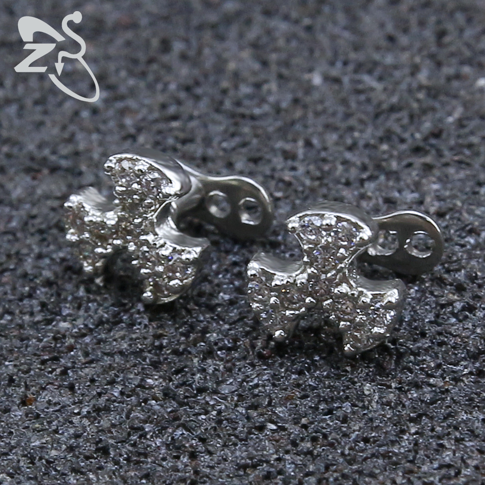 316L Stainless Steel Round Zircon European American Personality Body Piercing Nail Ear Stud Earring Jewelry Wholesale - Image 4