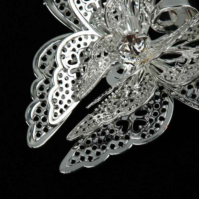 Hot Sale Butterfly Earrings CZ Zircon Flower Hollow Pointed Tail Alloy Ear Jewelry Wholesale - Image 5