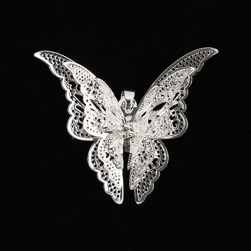 Hot Sale Butterfly Earrings CZ Zircon Flower Hollow Pointed Tail Alloy Ear Jewelry Wholesale - Image 3