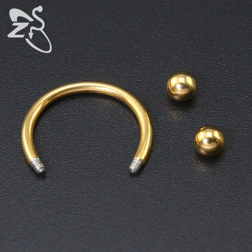 Exaggerated Horseshoe Eyebrow Ring Titanium Steel Ball Nose Ring Body Piercing Jewelry Universal Ring - Image 4