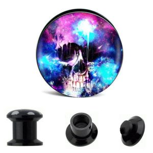 Acrylic Cloud Ghost Head Ear Expander 12mm 316L Stainless Steel Ear Piercing Jewelry