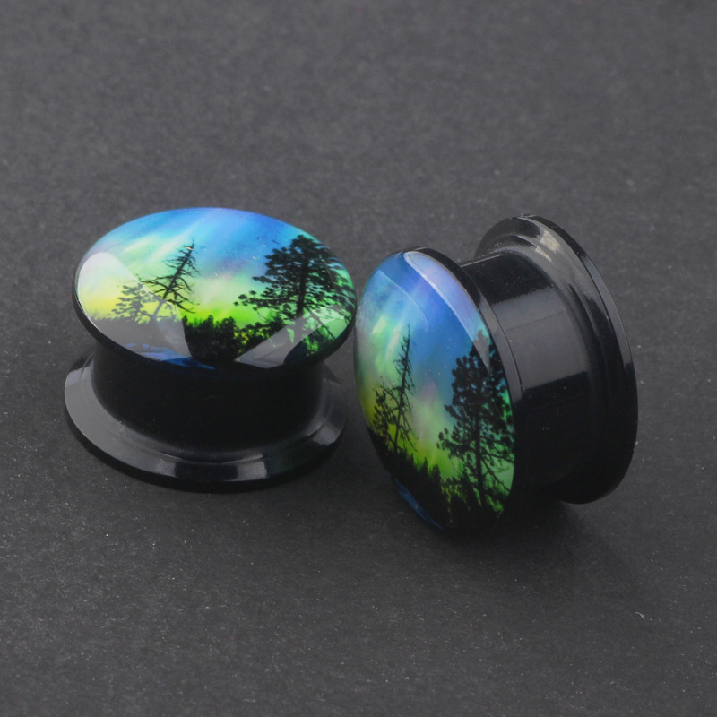Acrylic Rainbow Ear Expander 16mm Stainless Steel Geometric Tulip Ear Plug - Image 3