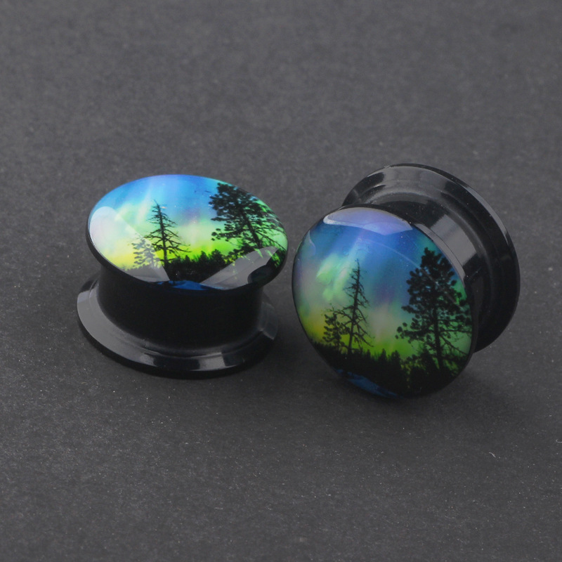 Acrylic Rainbow Ear Expander 16mm Stainless Steel Geometric Tulip Ear Plug - Image 2