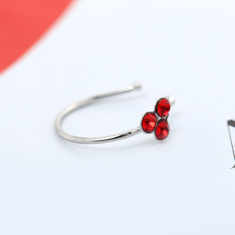 WISH 3 Diamond Copper Nose Ring Nose Stud Silver Multi-Color Body Piercing Jewelry Wholesale - Image 4