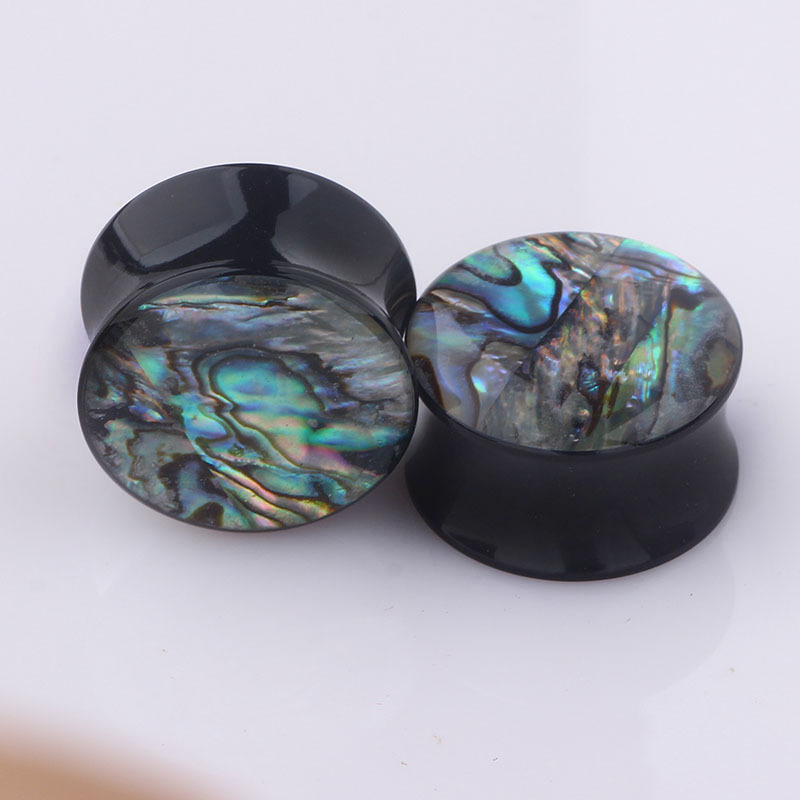 European American Acrylic Abalone Shell Ear Expander Stretcher 18mm Stainless Steel Ear Tunnels Body Piercing Jewelry - Image 5