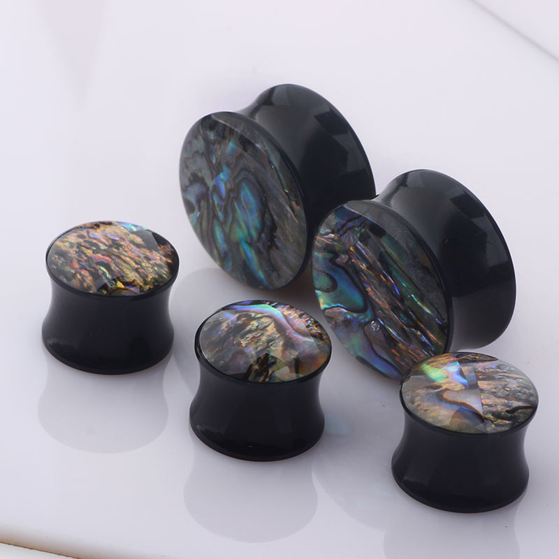 European American Acrylic Abalone Shell Ear Expander Stretcher 18mm Stainless Steel Ear Tunnels Body Piercing Jewelry - Image 3
