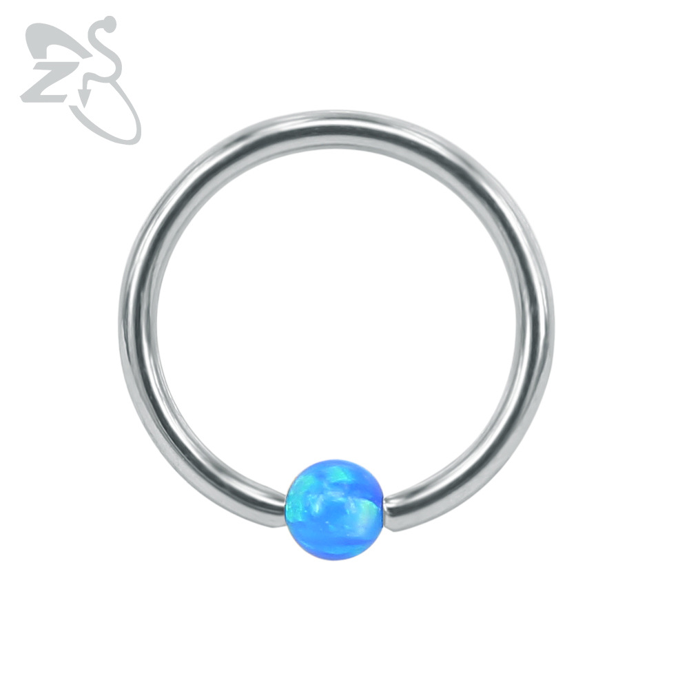 316L Stainless Steel Nose Ring Clip Ball for Women Men - AB White Opal Nose Stud Piercing Jewelry - Image 4