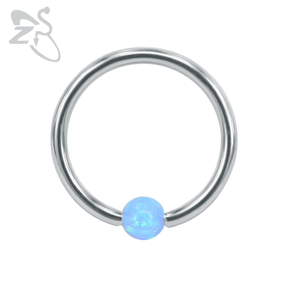 316L Stainless Steel Nose Ring Clip Ball for Women Men - AB White Opal Nose Stud Piercing Jewelry - Image 5