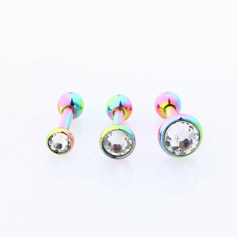 Hot Selling Flat Back Ear Nails for Ear Piercing with Ball Ends 3/4/5mm Set Stainless Steel Geometric Style - Image 3