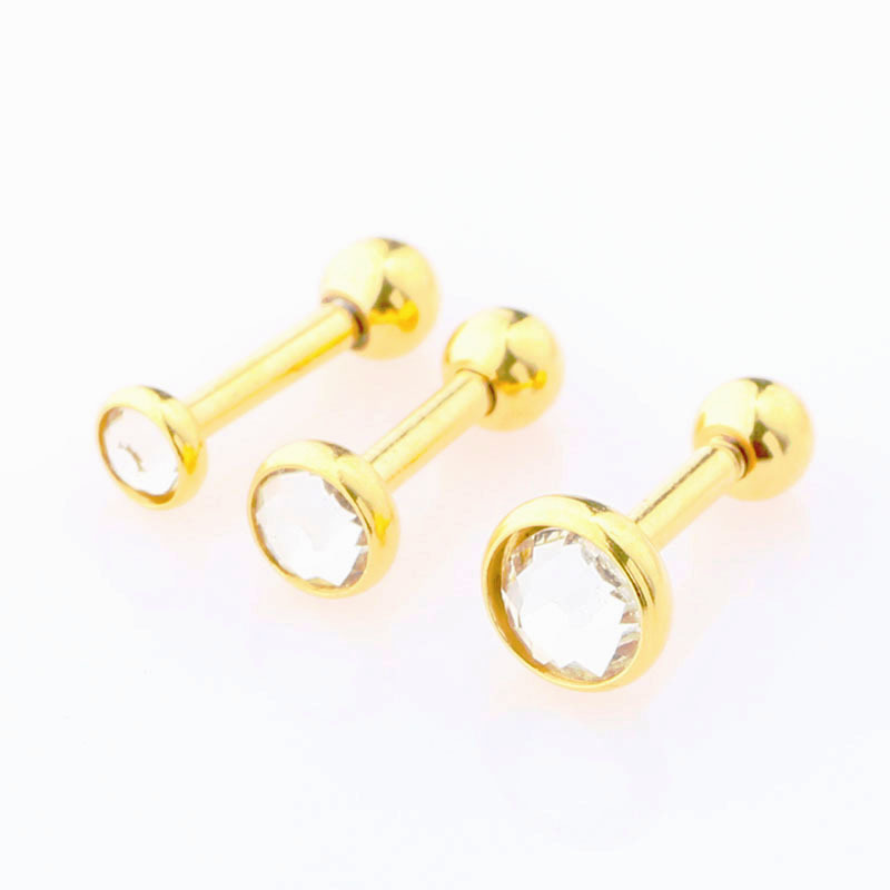 Hot Selling Flat Back Ear Nails for Ear Piercing with Ball Ends 3/4/5mm Set Stainless Steel Geometric Style - Image 4