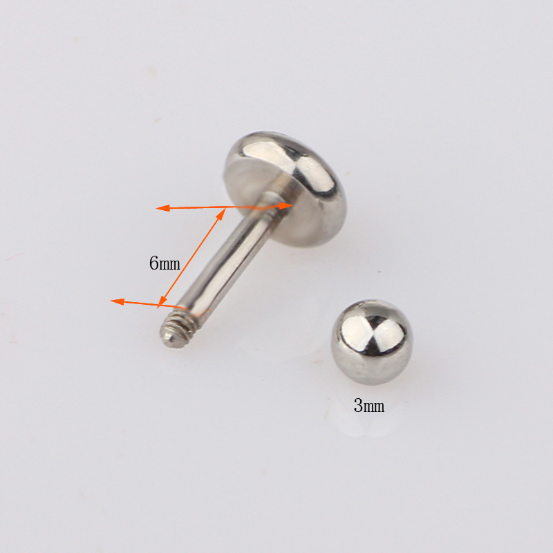 Hot Selling Flat Back Ear Nails for Ear Piercing with Ball Ends 3/4/5mm Set Stainless Steel Geometric Style - Image 5