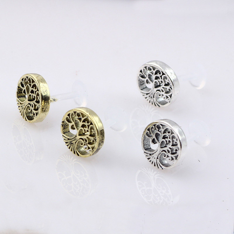Gold Stainless Steel Acrylic Tree of Life Lip and Ear Piercing Jewelry Set for Cartilage Helix Tragus - Image 2