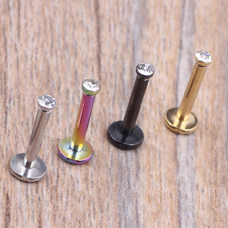 Mixed Color Lip Nail Piercing Jewelry Pack - 8 Pairs Stainless Steel Lip Bar Decoration - Image 2