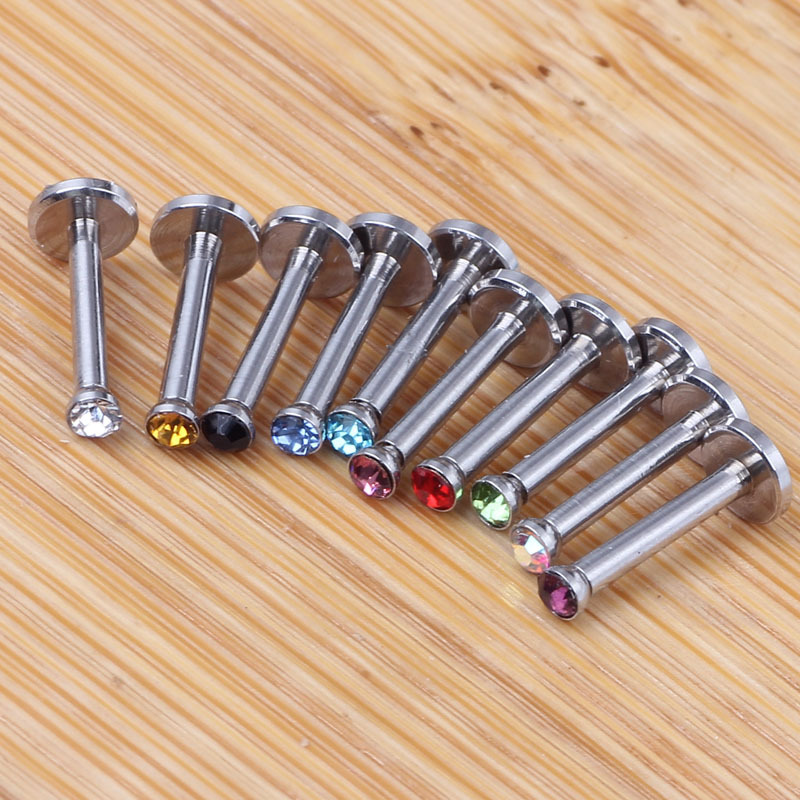 Amazon AliExpress 10 Pack Mixed Color Lip Piercing Jewelry Labret Studs Stainless Steel Ear Bone Nail Lip Bar 1.2mm*10mm*2mm - Image 4