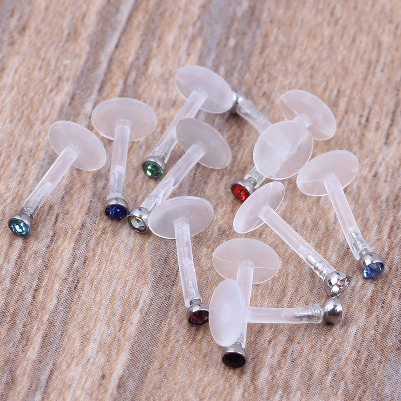 Mixed Color Stainless Steel Lip Nail Piercing Jewelry 10 Pack Ear Nail Ear Nail Lip Decoration - Image 3