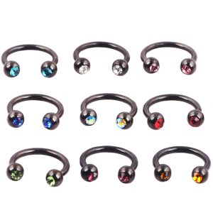 10-Pack Mixed Color Septum Nose Ring Hinged Segment Nail Piercing Jewelry Ear Studs for Women