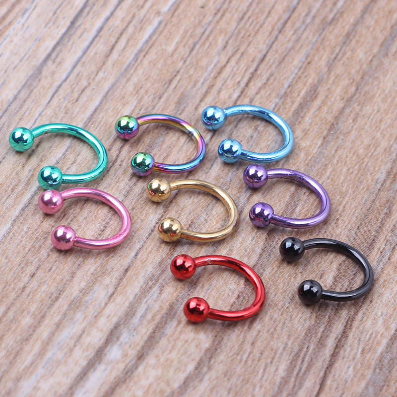 8 Mixed Color Stainless Steel Nose Ring Nose Nail Set - 8pcs Body Piercing Jewelry - Image 3