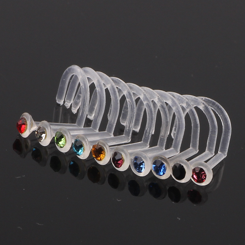10 Pack Mixed Color Curved Nose Nail Nose Ring Piercing Jewelry - Stainless Steel Nose Ornaments - Image 4