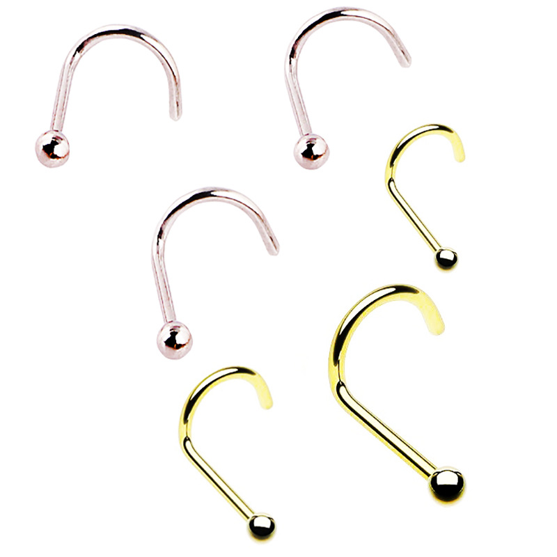 10 Pack Mixed Color Curved Nose Nail Nose Ring Piercing Jewelry - Stainless Steel Nose Ornaments - Image 2