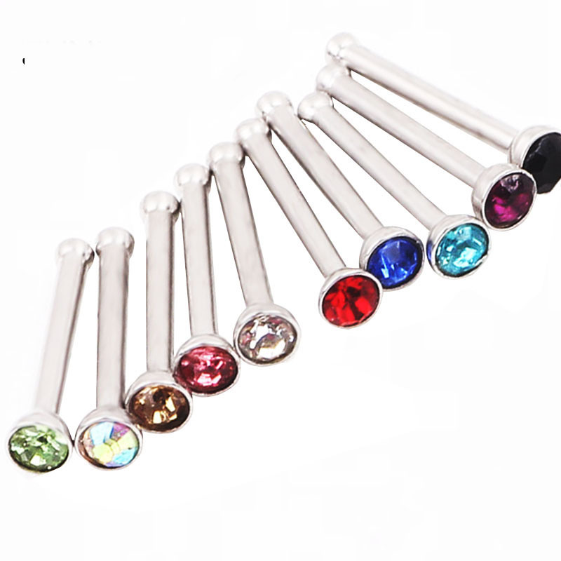10 Pack Mixed Color Curved Nose Nail Nose Ring Piercing Jewelry - Stainless Steel Nose Ornaments - Image 3