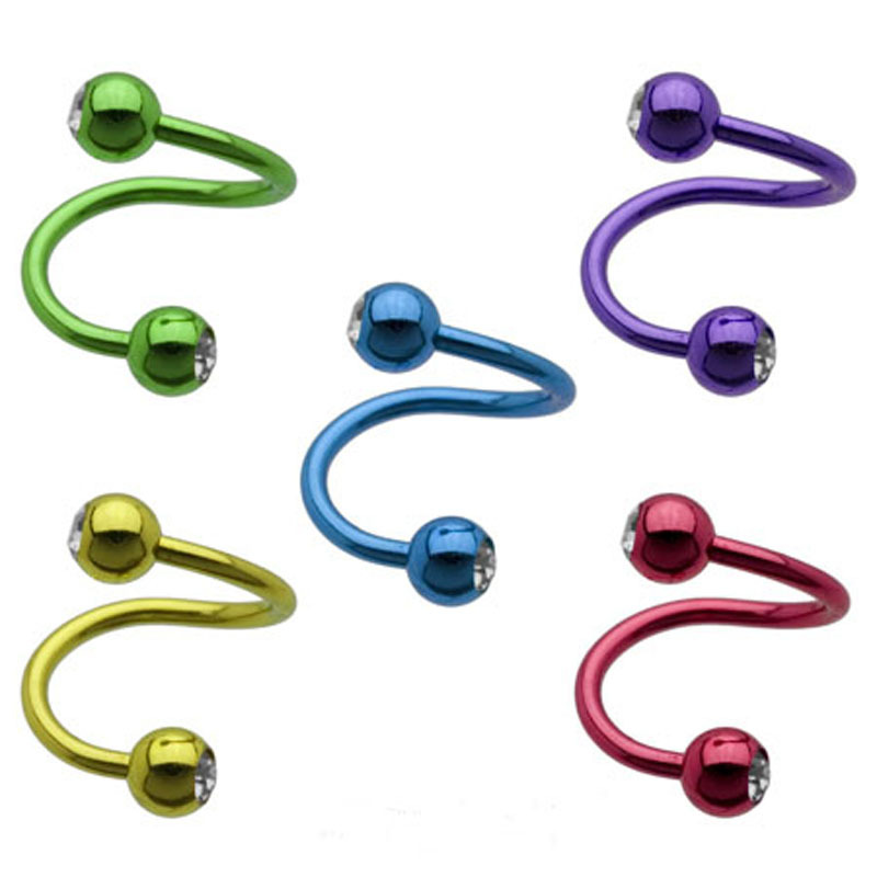 8pcs Mixed Color Stainless Steel Nose Ring Belly Button Ring Ear Nail Piercing Jewelry Set - Image 3