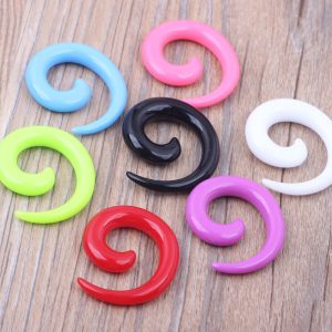 16 Pack Black Stainless Steel Cowl Shape Ear Expander Ear Piercing Jewelry Set
