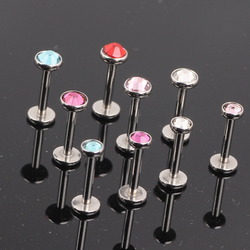 10 Pack Mixed Color Lip Nail Piercing Jewelry Ear Nail LIP Bar Stainless Steel - Image 2