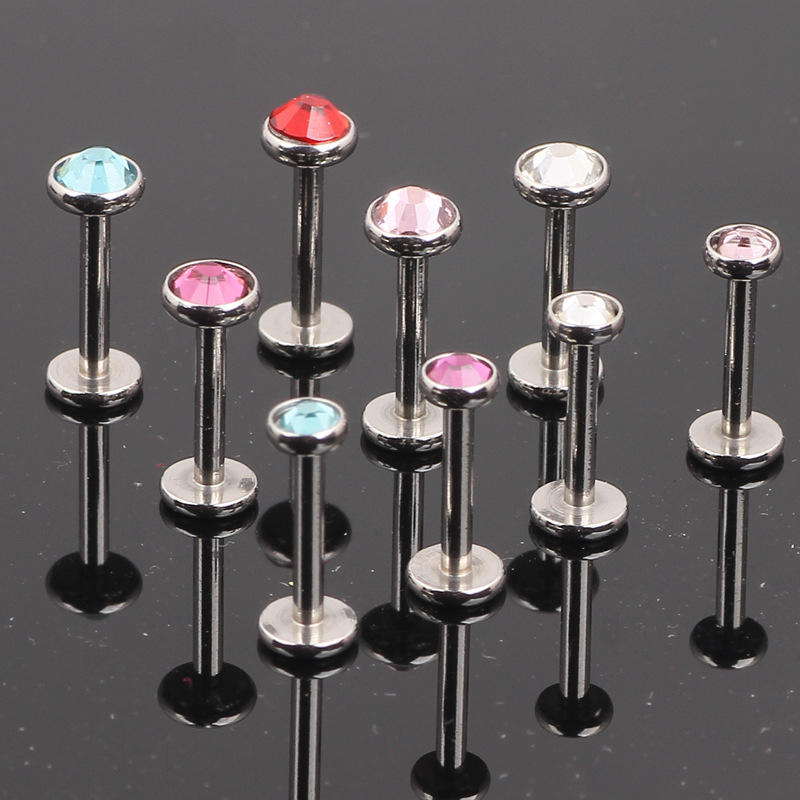 10 Pack Mixed Color Lip Nail Piercing Jewelry Ear Nail LIP Bar Stainless Steel - Image 3
