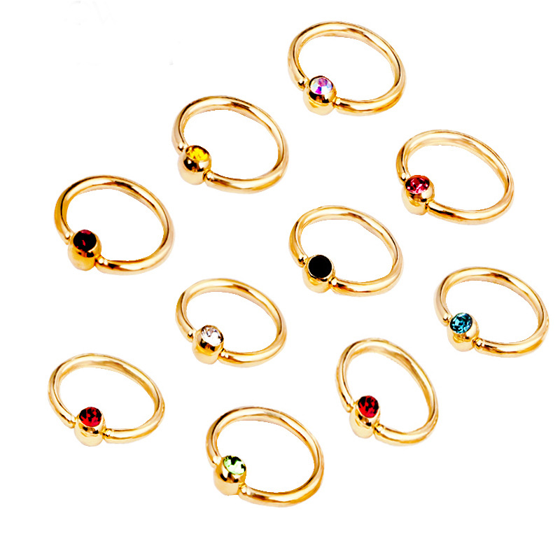 10 Pcs Mixed Color Horseshoe Septum Nose Ring Nose Stud Piercing Jewelry Earrings Set - Stainless Steel - Image 3