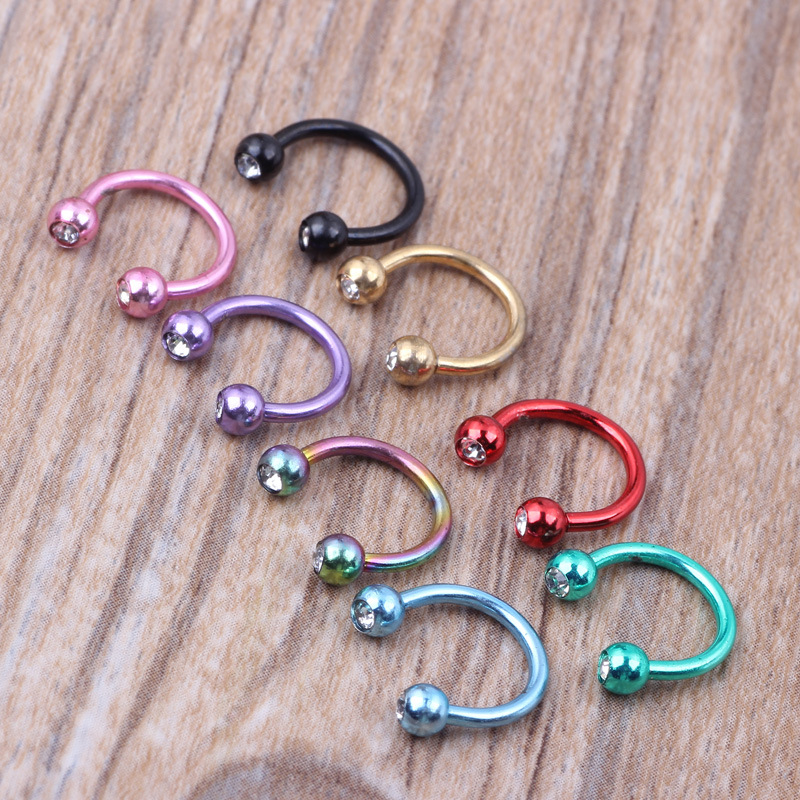 8 Mixed Color Stainless Steel Nose Ring Nose Nail Set - 8pcs Body Piercing Jewelry - Image 4