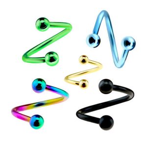 8pcs Mixed Color Stainless Steel Nose Ring Belly Button Ring Ear Nail Piercing Jewelry Set