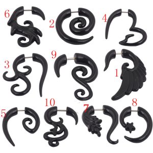 Acrylic Fake Ear Gauges Kit - 10 Pack Fashion Ear Plug Expanders Tunnel Stretcher Jewelry for Women Men