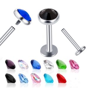 10 Pack Mixed Color Lip Nail Piercing Jewelry Ear Nail LIP Bar Stainless Steel